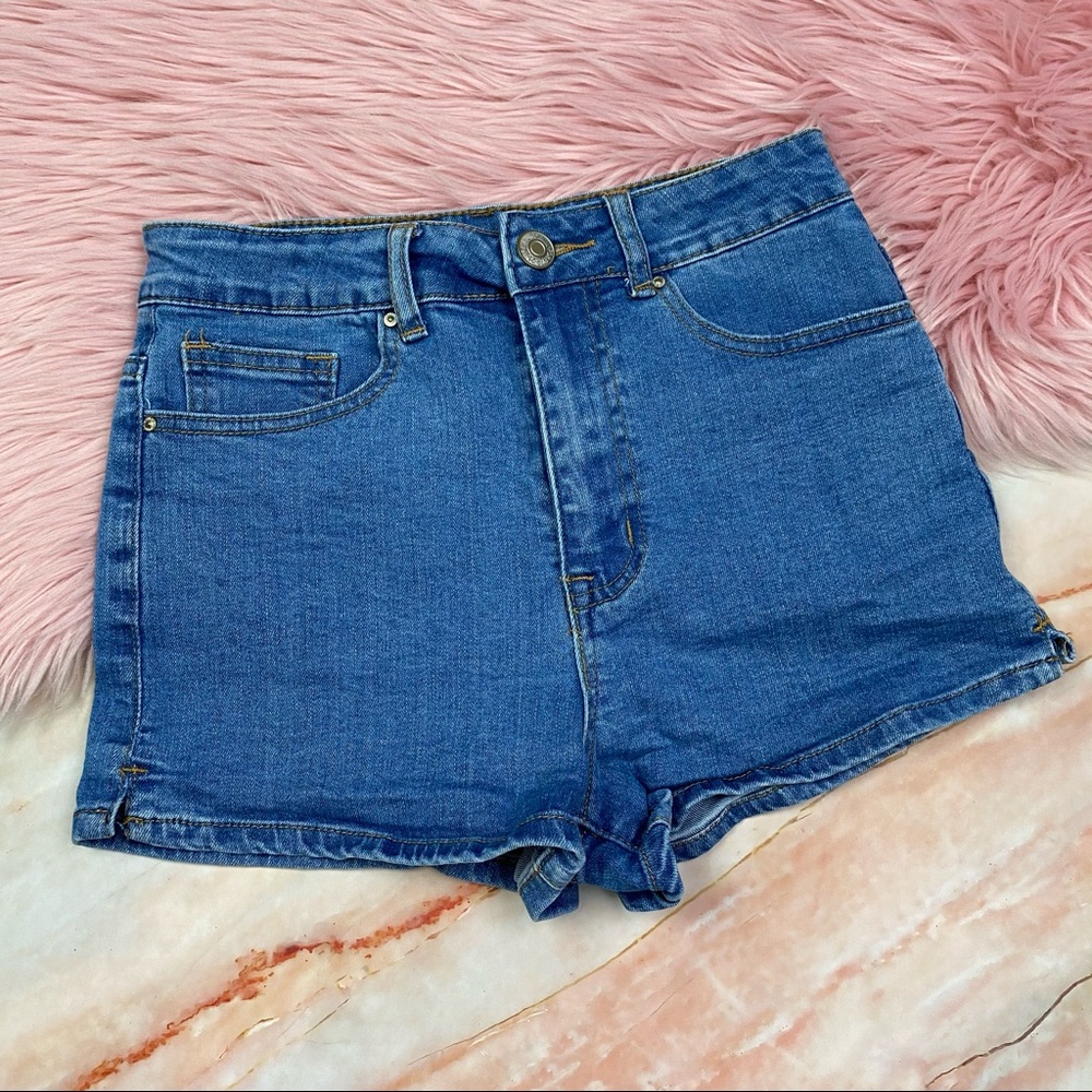 High Waisted Denim Shorts 25" Waist